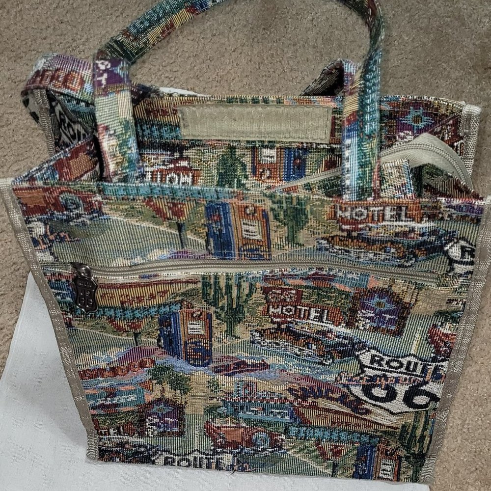Vintage Jade Route 66 Tapestry Bag